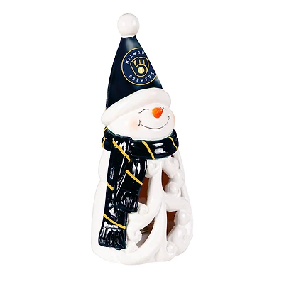 Milwaukee Brewers LED 8" Snowman Lit Garden Statue
