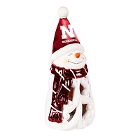 Nebraska Huskers LED 8" Snowman Lit Garden Statue