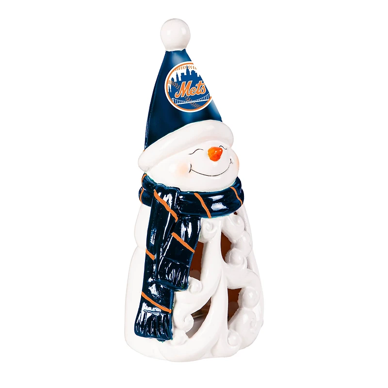 New York Mets LED 8" Snowman Lit Garden Statue