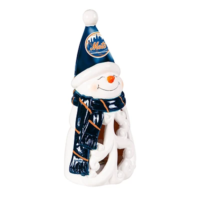 New York Mets LED 8" Snowman Lit Garden Statue