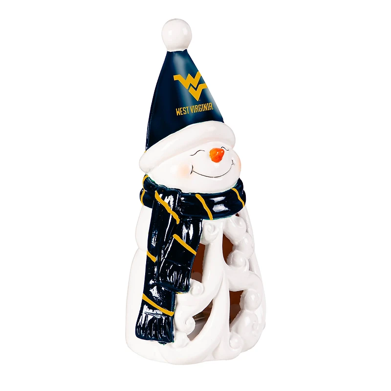 West Virginia Mountaineers LED 8" Snowman Lit Garden Statue