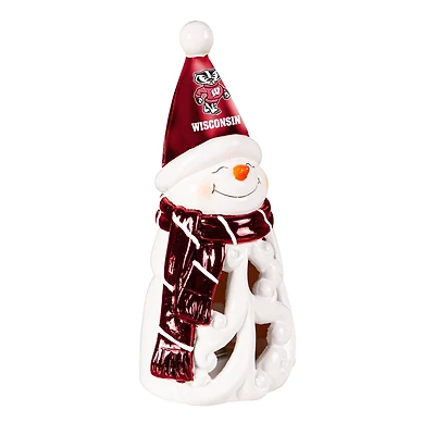 Wisconsin Badgers LED 8" Snowman Lit Garden Statue