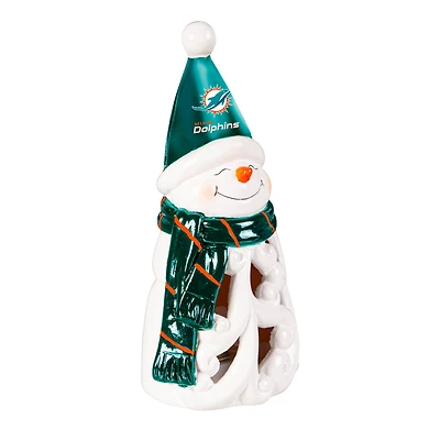 Miami Dolphins LED 8" Snowman Lit Garden Statue
