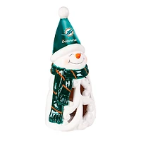 Miami Dolphins LED 8" Snowman Lit Garden Statue