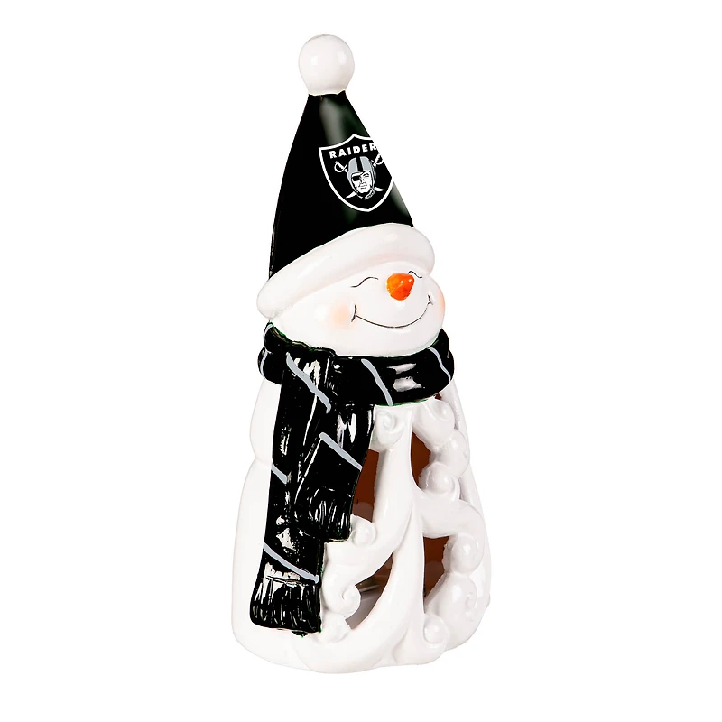 Las Vegas Raiders LED 8" Snowman Lit Garden Statue