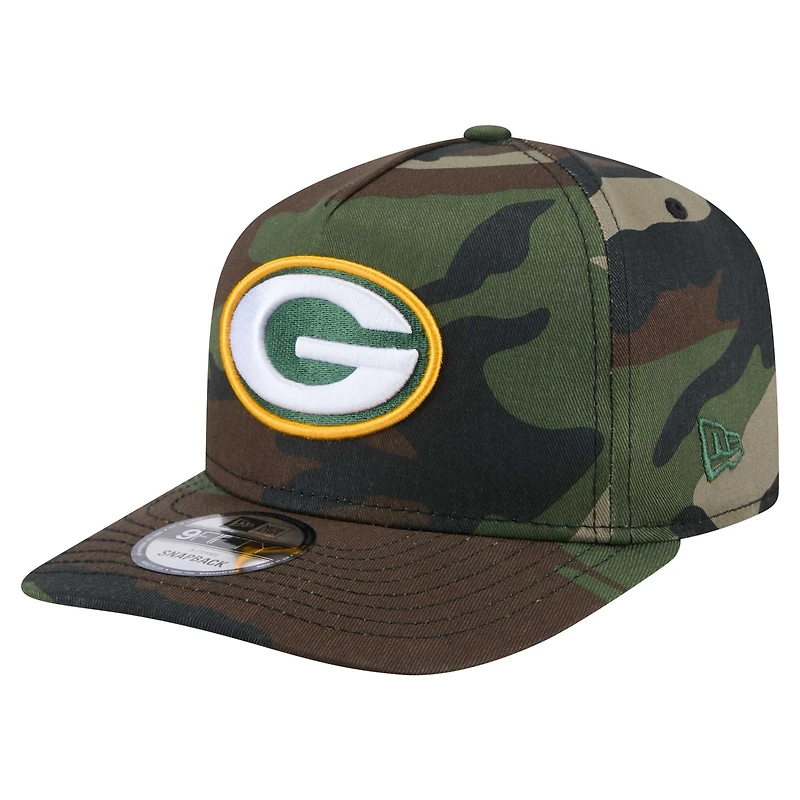 Men's New Era Camo Green Bay Packers Woodsy 9FIFTY Snapback Hat
