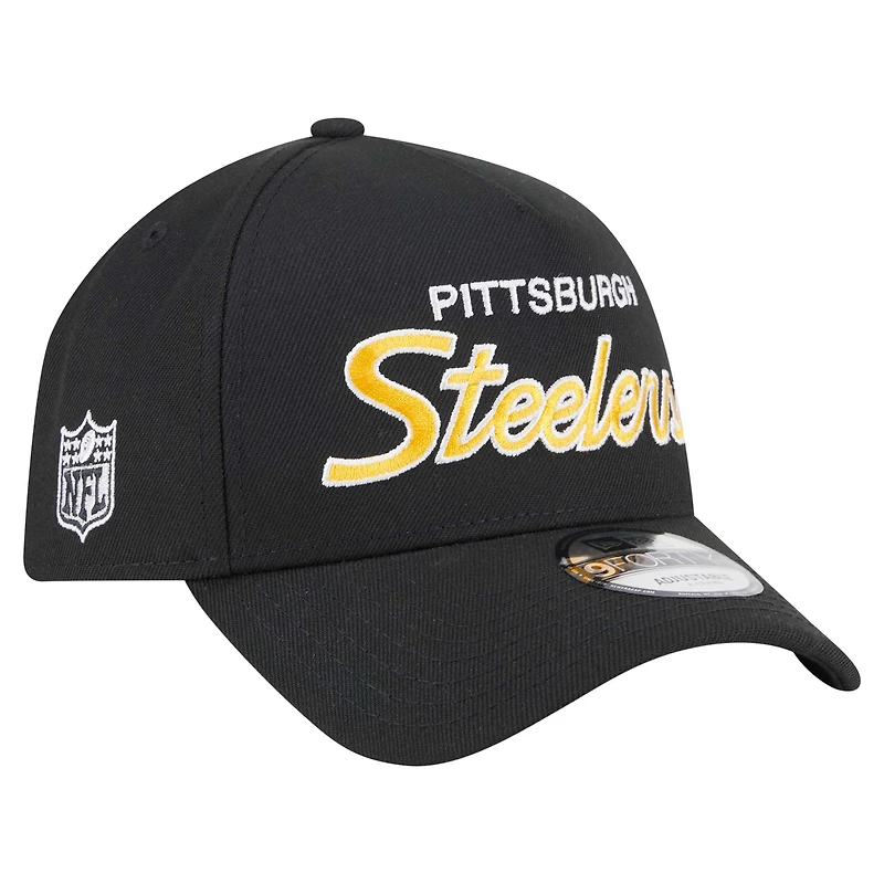 Men's New Era Black Pittsburgh Steelers Smith 9FORTY Adjustable hat