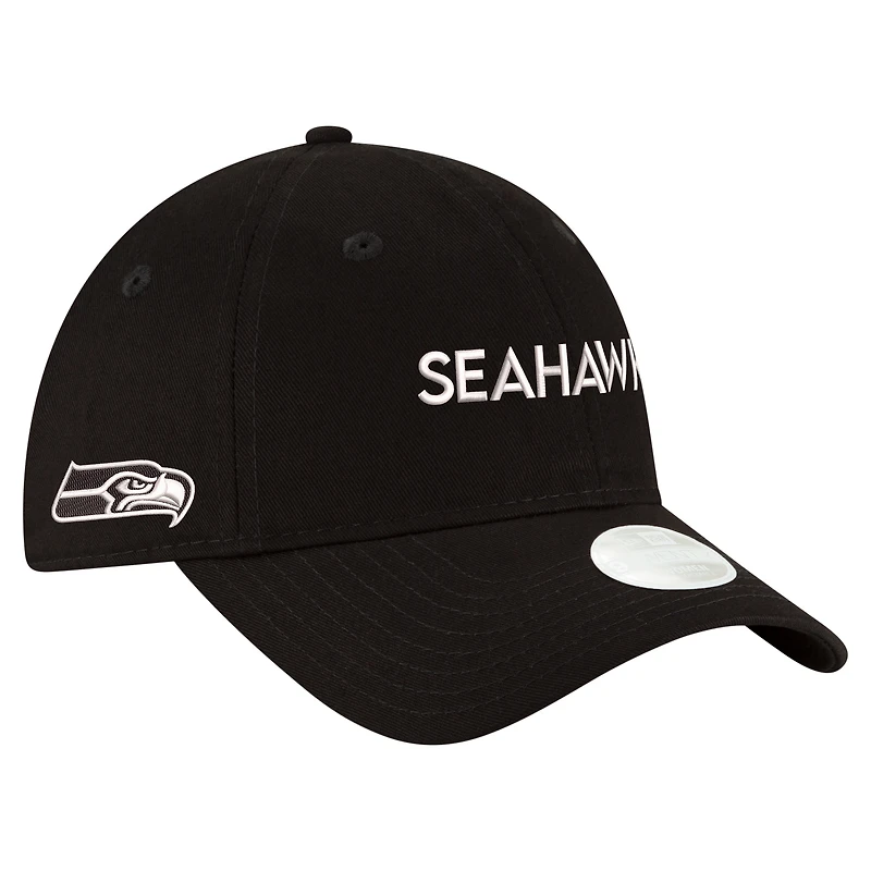 Women's New Era Black Seattle Seahawks Cece 9TWENTY Adjustable Hat