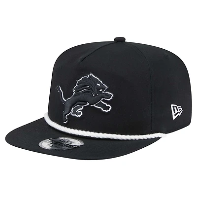 Men's New Era Black Detroit Lions B-Dub Golfer Snapback Hat