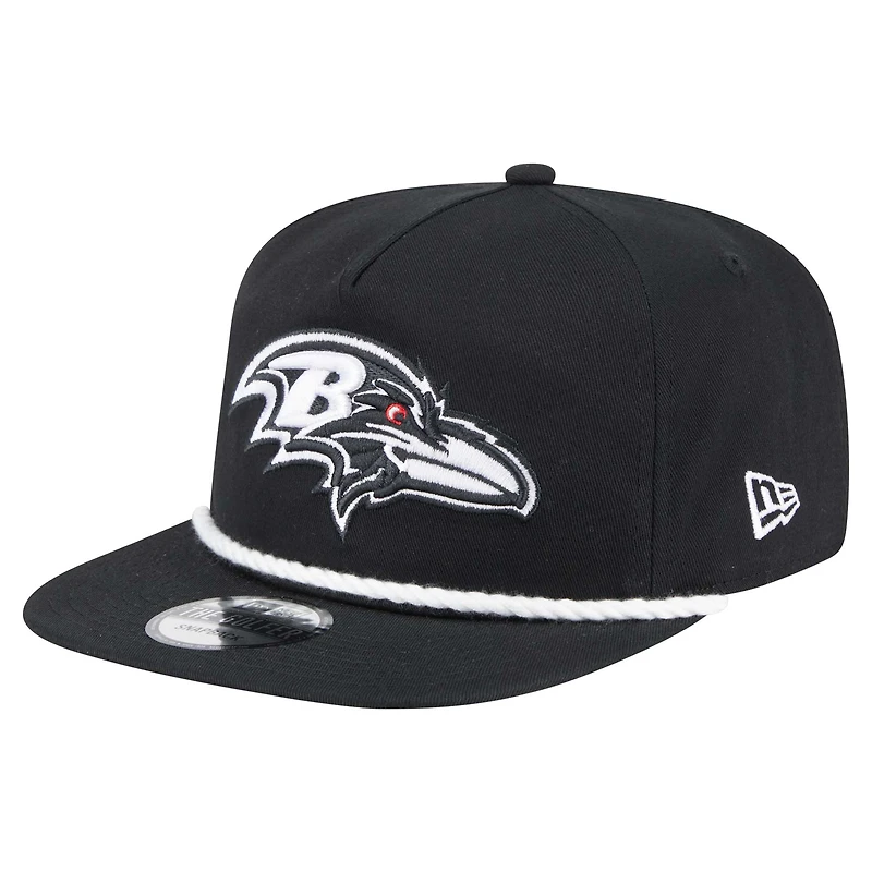 Men's New Era Black Baltimore Ravens B-Dub Golfer Snapback Hat