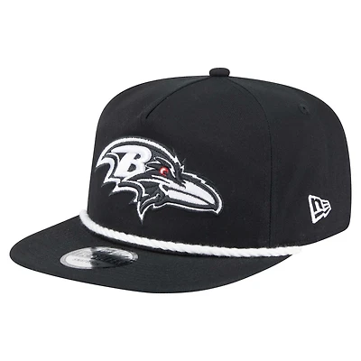 Men's New Era Black Baltimore Ravens B-Dub Golfer Snapback Hat