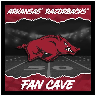 Arkansas Razorbacks 23" LED Fan Cave Square-Shaped Lighted Wall Sign