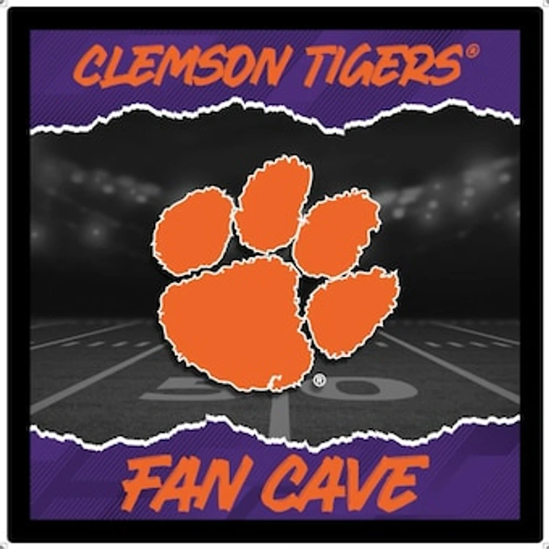 Clemson Tigers 23" LED Fan Cave Square-Shaped Lighted Wall Sign