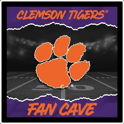 Clemson Tigers 23" LED Fan Cave Square-Shaped Lighted Wall Sign