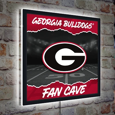 Georgia Bulldogs 23" LED Fan Cave Square-Shaped Lighted Wall Sign
