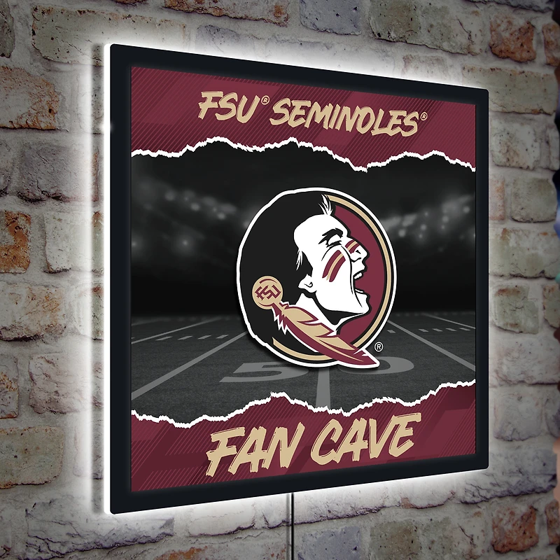 Florida State Seminoles 23" LED Fan Cave Square-Shaped Lighted Wall Sign