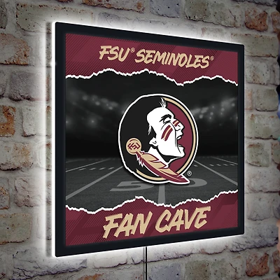 Florida State Seminoles 23" LED Fan Cave Square-Shaped Lighted Wall Sign