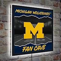Michigan Wolverines 23" LED Fan Cave Square-Shaped Lighted Wall Sign