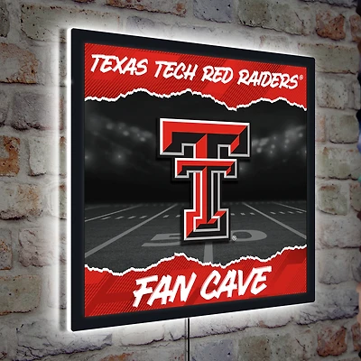 Texas Tech Red Raiders 23" LED Fan Cave Square-Shaped Lighted Wall Sign
