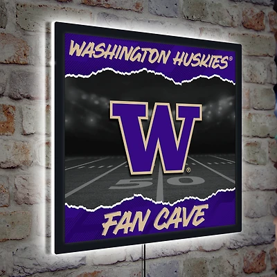 Washington Huskies 23" LED Fan Cave Square-Shaped Lighted Wall Sign