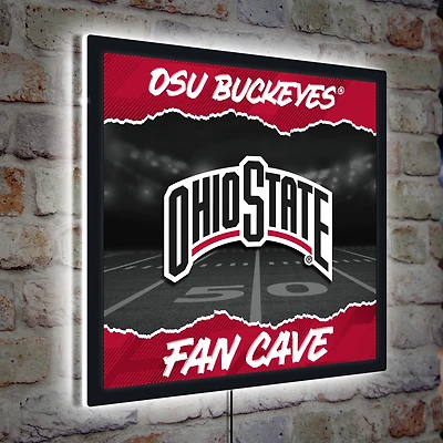 Ohio State Buckeyes 23" LED Fan Cave Square-Shaped Lighted Wall Sign