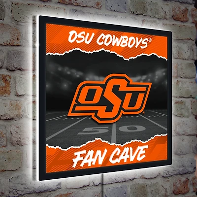 Oklahoma State Cowboys 23" LED Fan Cave Square-Shaped Lighted Wall Sign