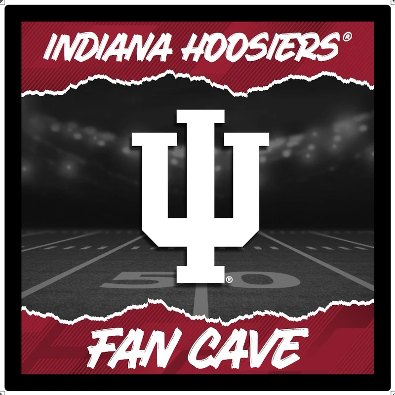 Indiana Hoosiers 23" LED Fan Cave Square-Shaped Lighted Wall Sign