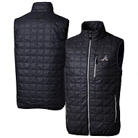 Men's Cutter & Buck  Navy Atlanta Braves Rainier PrimaLoft® Eco Insulated Full-Zip Puffer Vest