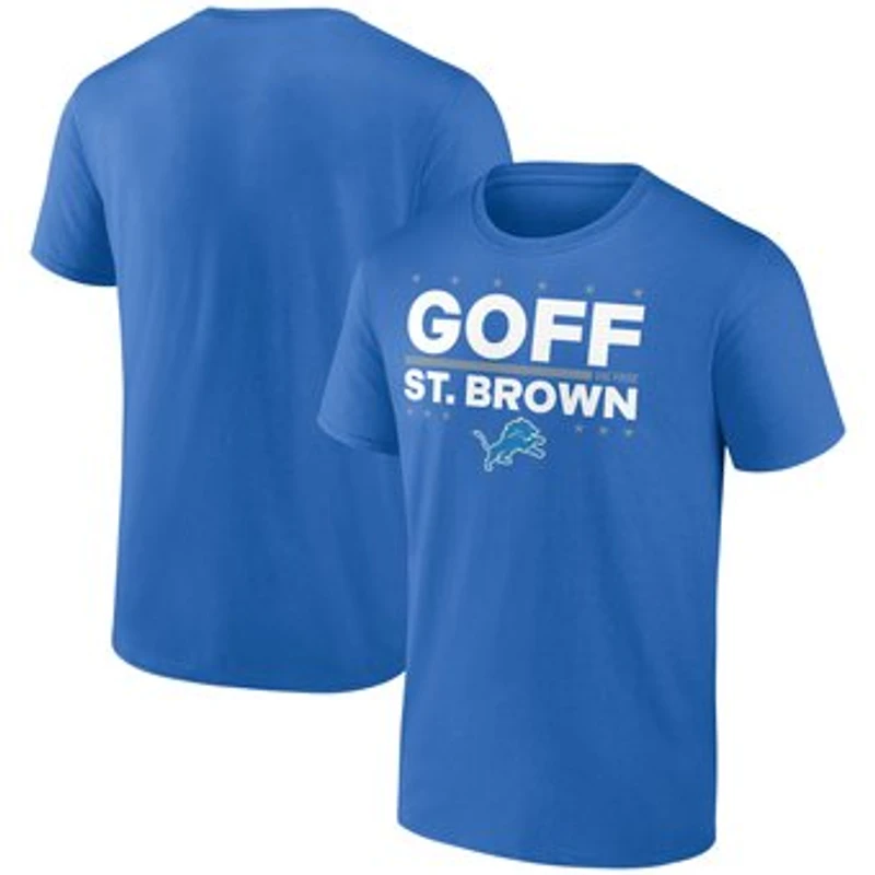 Men's Jared Goff & Amon-Ra St. Brown Blue Detroit Lions Election Players T-Shirt