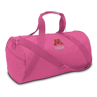 Youth Pink Minnesota Golden Gophers Personalized Duffel Bag