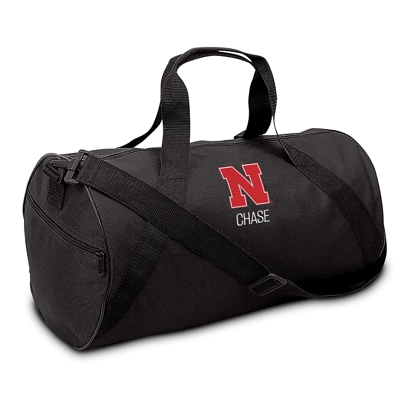 Youth Black Nebraska Huskers Personalized Duffel Bag