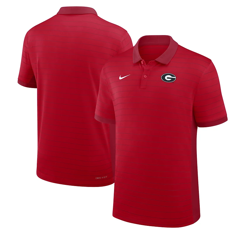 Men's Nike Red Georgia Bulldogs 2025 Early Season Coaches Sideline Victory Stripe Dri-FIT Polo