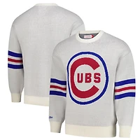 Men's Mitchell & Ness Cream Chicago Cubs Retro Pullover Sweater