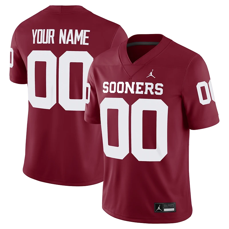 Men's Jordan Brand Crimson Oklahoma Sooners Custom Football Game Jersey