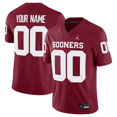 Men's Jordan Brand Crimson Oklahoma Sooners Custom Football Game Jersey