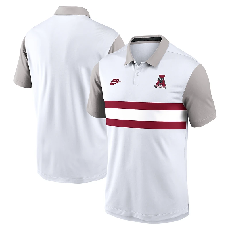 Men's Nike White/Gray Alabama Crimson Tide Athletic Prep Legacy Logo Vapor Performance Polo