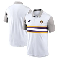 Men's Nike White/Gray LSU Tigers Athletic Prep Legacy Logo Vapor Dri-FIT Polo