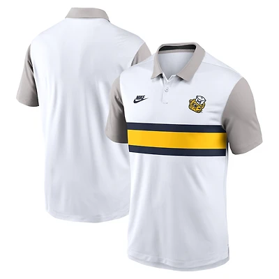 Men's Nike White/Gray Michigan Wolverines Athletic Prep Legacy Logo Vapor Performance Polo