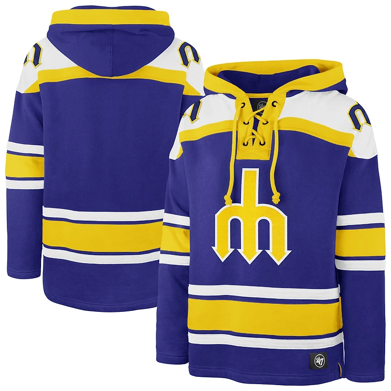Men's '47 Royal Seattle Mariners Superior Lacer Pullover Hoodie