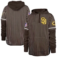 Men's '47  Brown San Diego Padres Pinstripe Double Header Pullover Hoodie