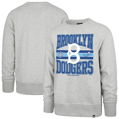 Men's '47 Gray Brooklyn Dodgers Cooperstown Collection Letters Headline Pullover Sweatshirt