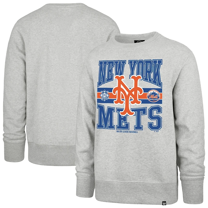Men's '47  Gray New York Mets Letters Headline Pullover Sweatshirt