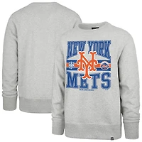 Men's '47  Gray New York Mets Letters Headline Pullover Sweatshirt