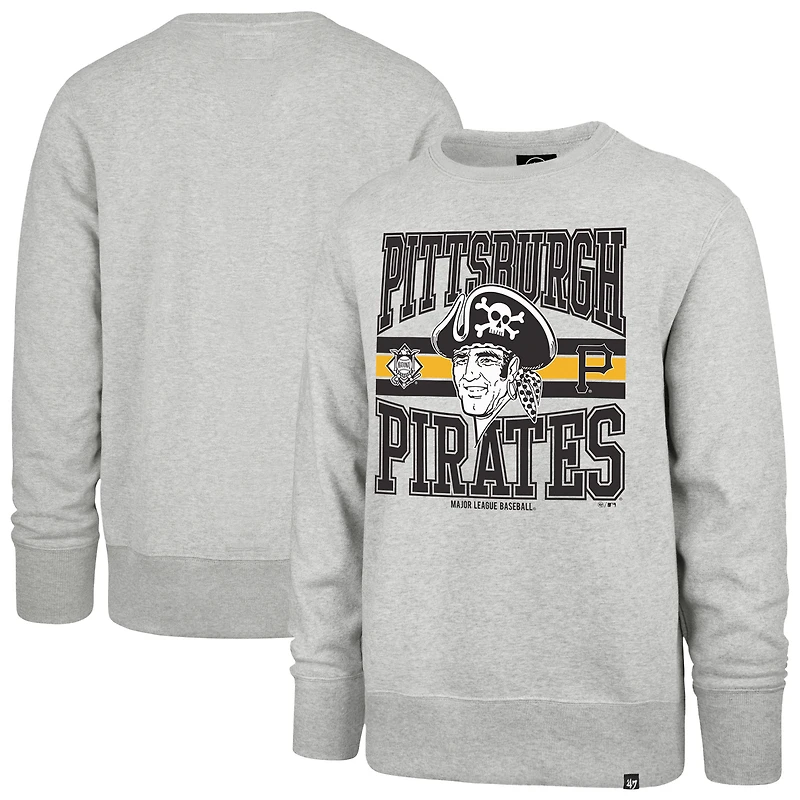 Men's '47  Gray Pittsburgh Pirates Letters Headline Pullover Sweatshirt
