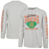 Men's '47 Gray Detroit Tigers Fair Ball Franklin Long Sleeve T-Shirt