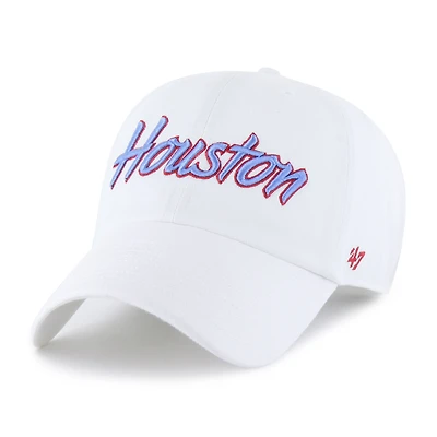 Men's '47 White Houston Cougars Script Clean Up Adjustable Hat