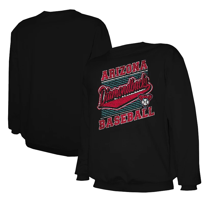 Men's Stitches Black Arizona Diamondbacks Lightweight Crew Sweatshirt