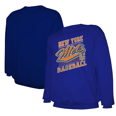 Men's Stitches Royal New York Mets Lightweight Crew Sweatshirt