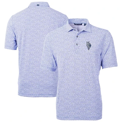 Men's Cutter & Buck Royal Kansas City Royals City Connect Virtue Eco Pique Botanical Print Recycled Polo