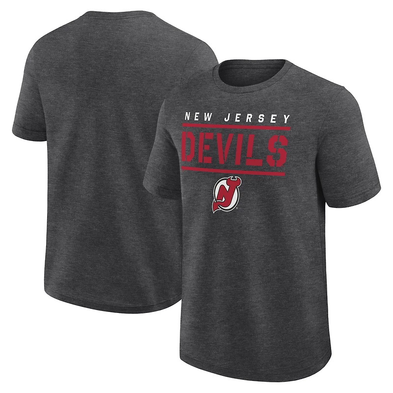 Men's Logo Athletic Heather Charcoal New Jersey Devils Top Notch T-Shirt